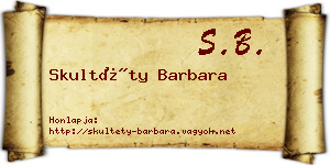 Skultéty Barbara névjegykártya